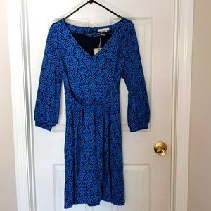 Boden dress, long sleeves, tie waist, jersey, size 12